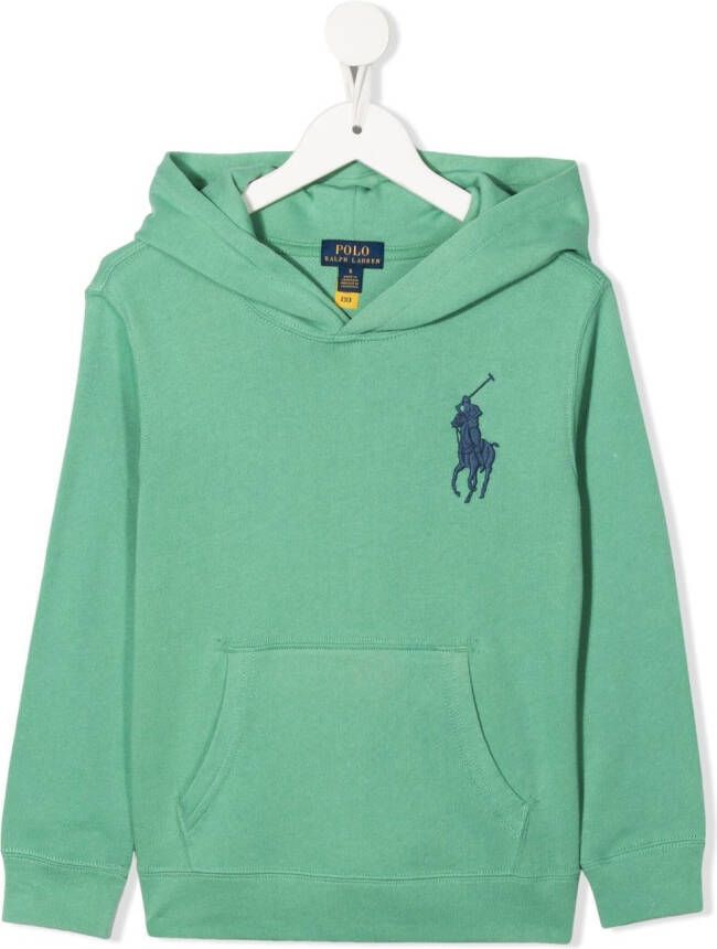 POLO RALPH LAUREN KIDS Hoodie met geborduurd logo Groen