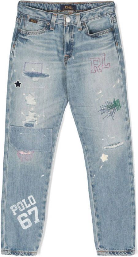 Ralph Lauren Kids Jeans met logoprint Blauw