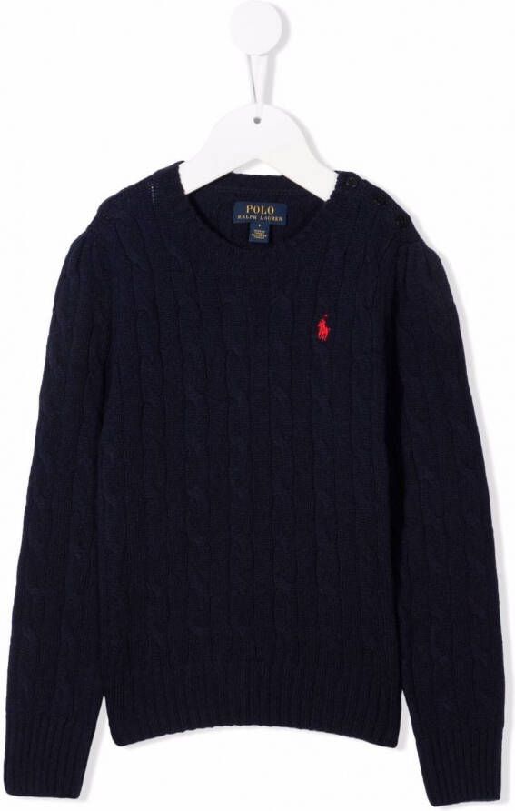 POLO RALPH LAUREN KIDS Kabelgebreide trui Blauw