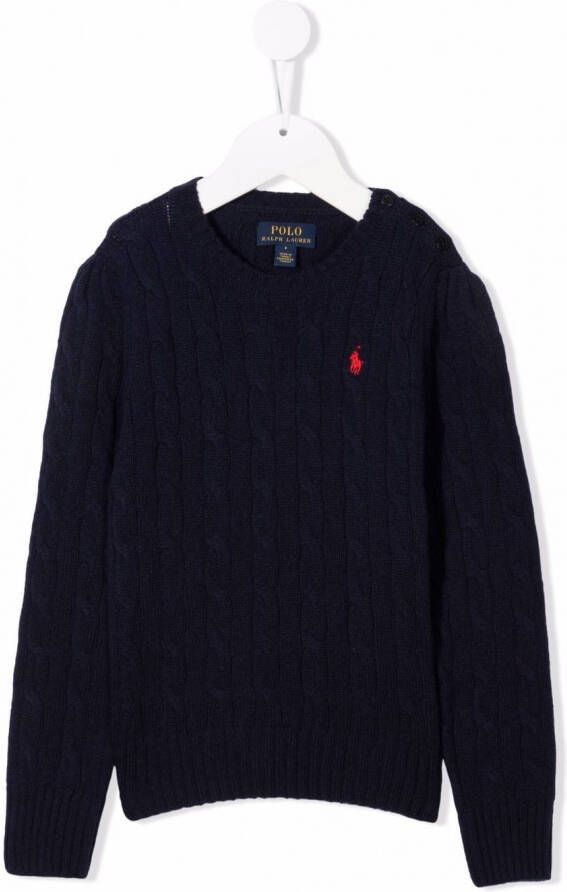 Ralph Lauren Kids Kabelgebreide trui Blauw