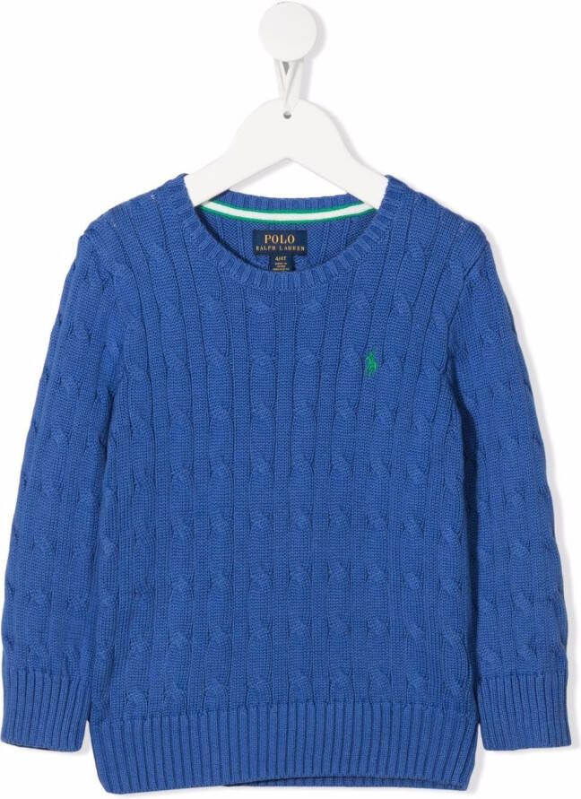 POLO RALPH LAUREN KIDS Kabelgebreide trui Blauw