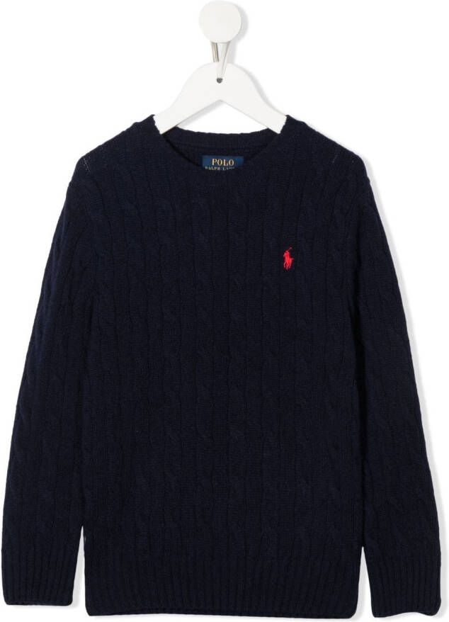 POLO RALPH LAUREN KIDS Kabelgebreide trui Blauw