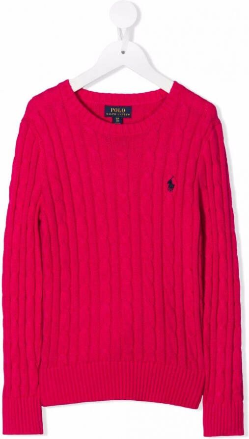 Ralph Lauren Kids Kabelgebreide trui Roze