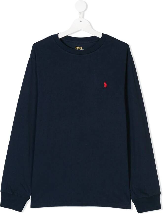 POLO RALPH LAUREN KIDS Lippen T-shirt met ronde hals Blauw