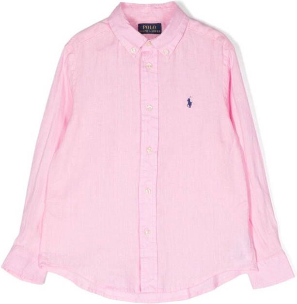 Ralph Lauren Kids Overhemd met logodetail Roze