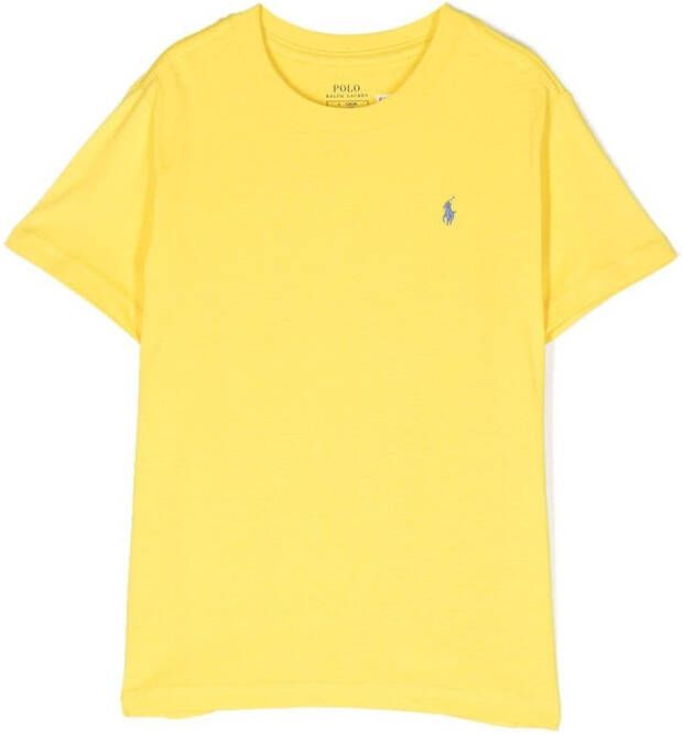 Ralph Lauren Kids T-shirt met geborduurd logo Geel