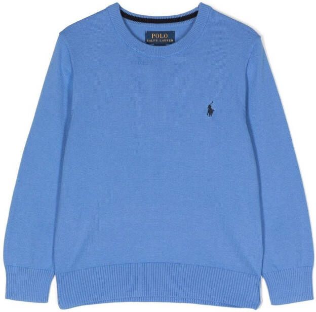 POLO RALPH LAUREN KIDS Trui met geborduurd logo Blauw