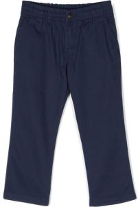 Ralph Lauren Kids logo-embroidered straight-leg trousers Blauw