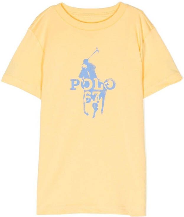 Ralph Lauren Kids T-shirt met logoprint Geel