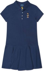 Ralph Lauren Kids Polo Bear-embroidered polo dress Blauw