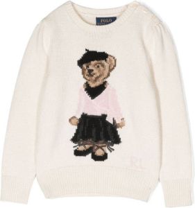 Ralph Lauren Kids Polo Bear intarsia-knit sweater Beige