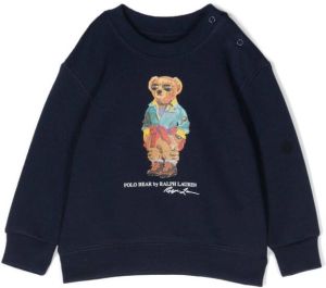 Ralph Lauren Kids Polo Bear motif sweatshirt Blauw