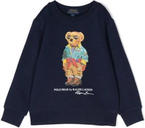 Ralph Lauren Kids Polo Bear motif sweatshirt Blauw