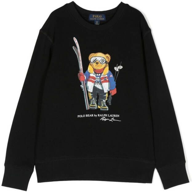 Ralph Lauren Kids Sweater met teddybeerprint Zwart