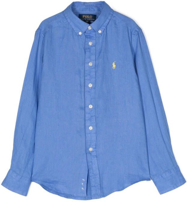 Ralph Lauren Kids Shirt met logopatch Blauw