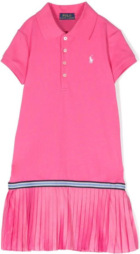 Ralph Lauren Kids Polojurk met geborduurd logo Roze