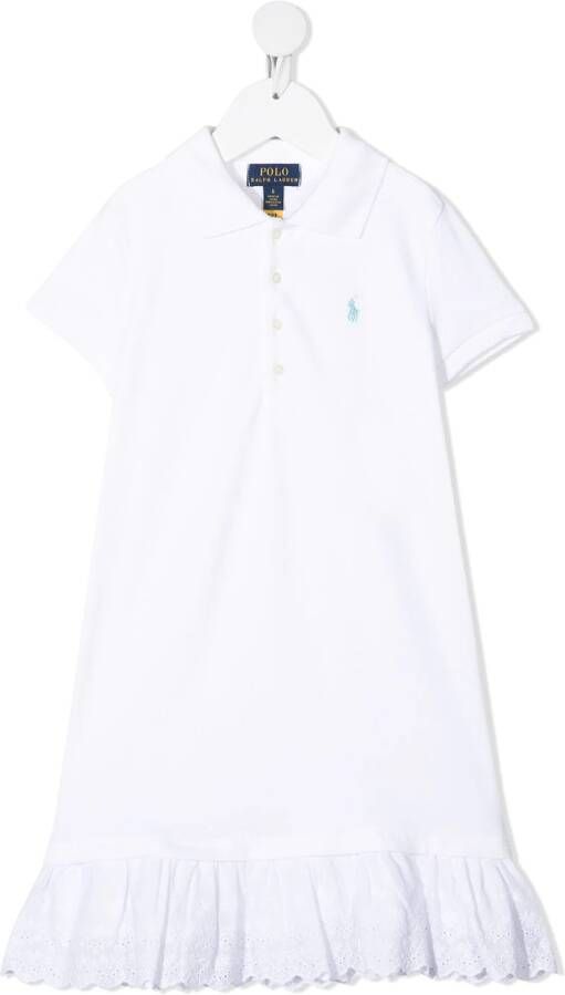 Ralph Lauren Kids Poloshirt met flared afwerking Wit