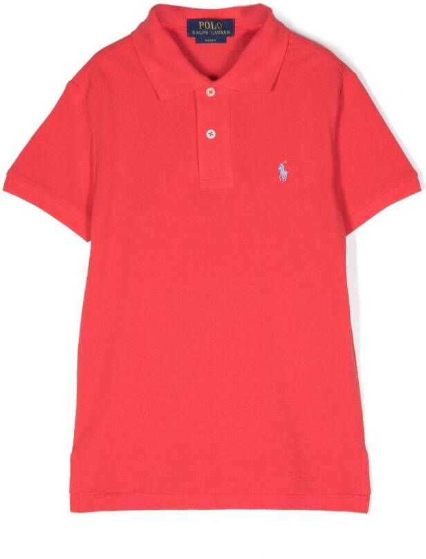 Ralph Lauren Kids Poloshirt met geborduurd logo Rood