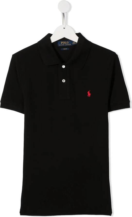 Ralph Lauren Kids Poloshirt met geborduurd logo kinderen katoen XL Zwart