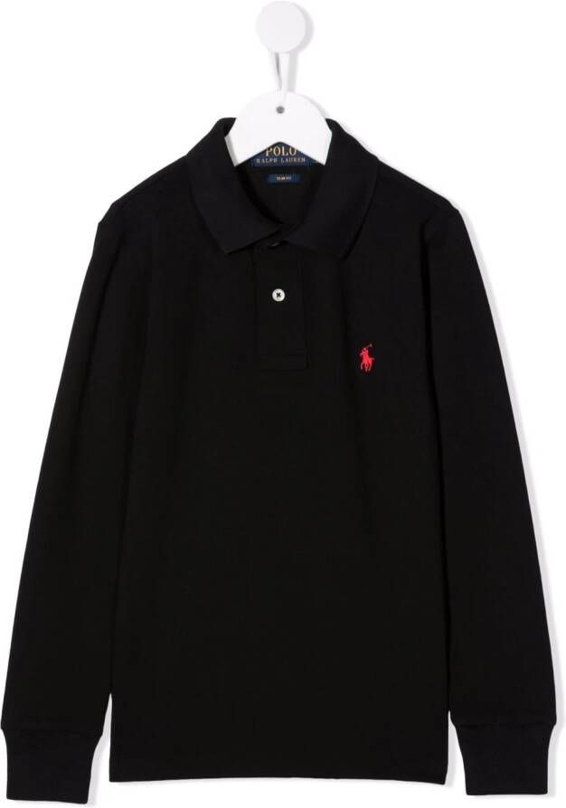 POLO RALPH LAUREN KIDS Poloshirt met geborduurd logo Zwart