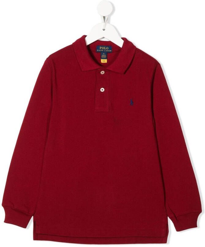 Ralph Lauren Kids Poloshirt met lange mouwen Rood