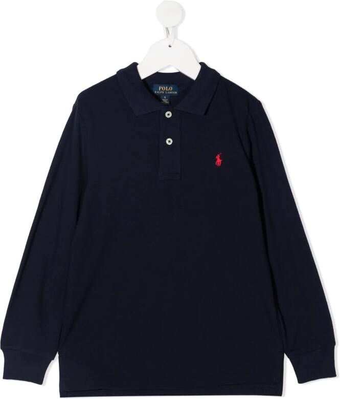 Ralph Lauren Kids Poloshirt met logopatch Blauw