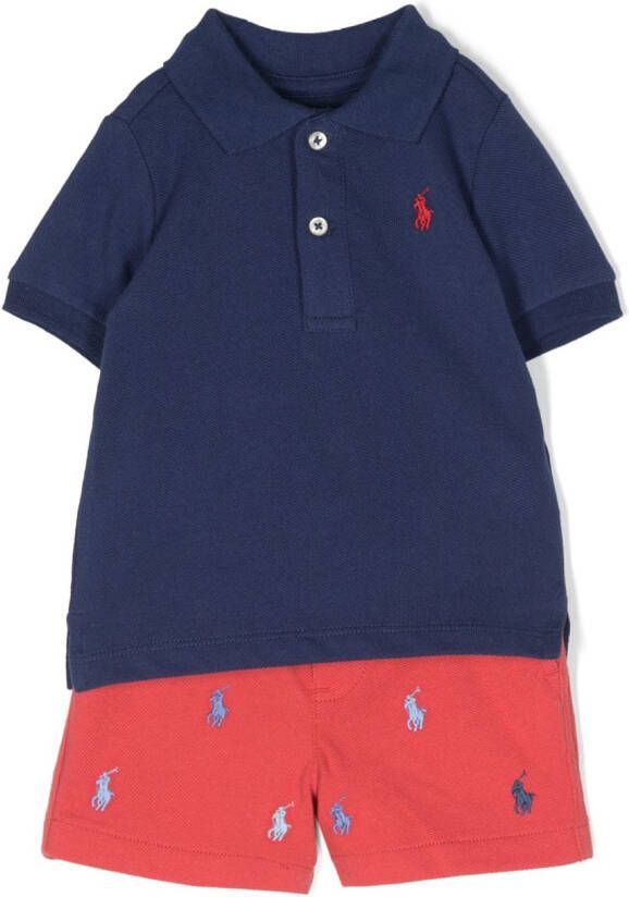 Ralph Lauren Kids Polotop en shorts Blauw