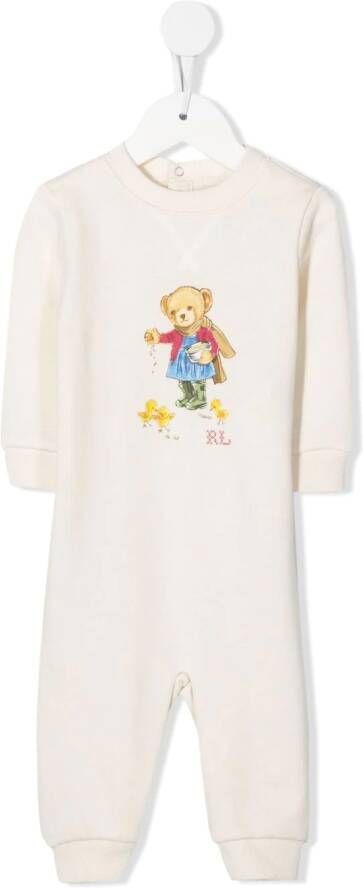 Ralph Lauren Kids Pyjama met teddybeerprint Beige