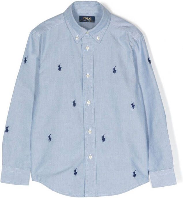POLO RALPH LAUREN KIDS Shirt met borduurwerk Blauw