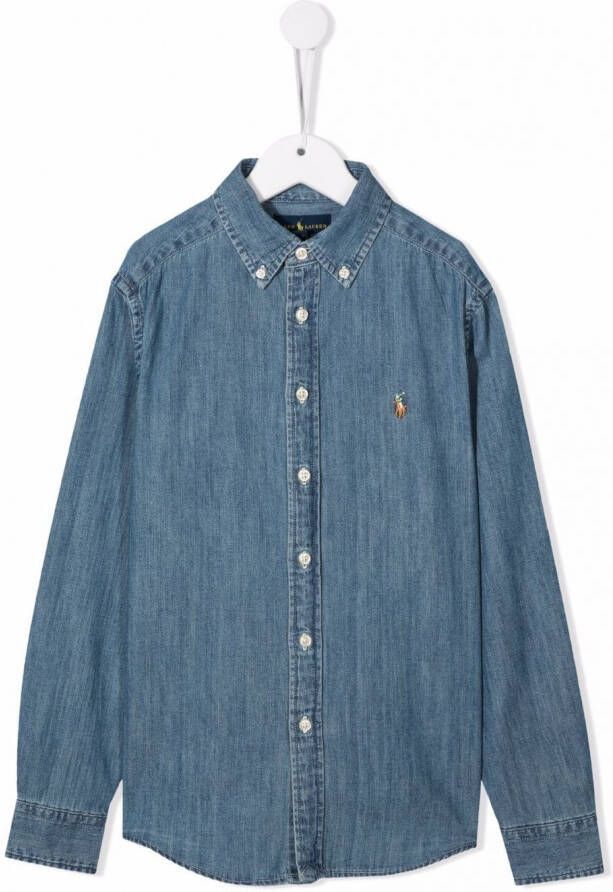 POLO RALPH LAUREN KIDS Shirt met geborduurd logo Blauw