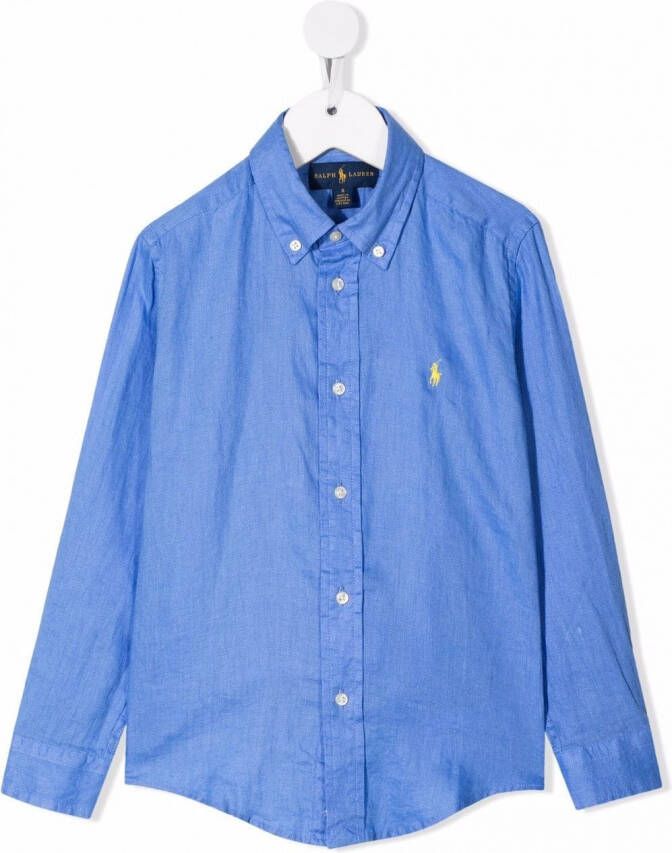 Ralph Lauren Kids Shirt met logopatch Blauw
