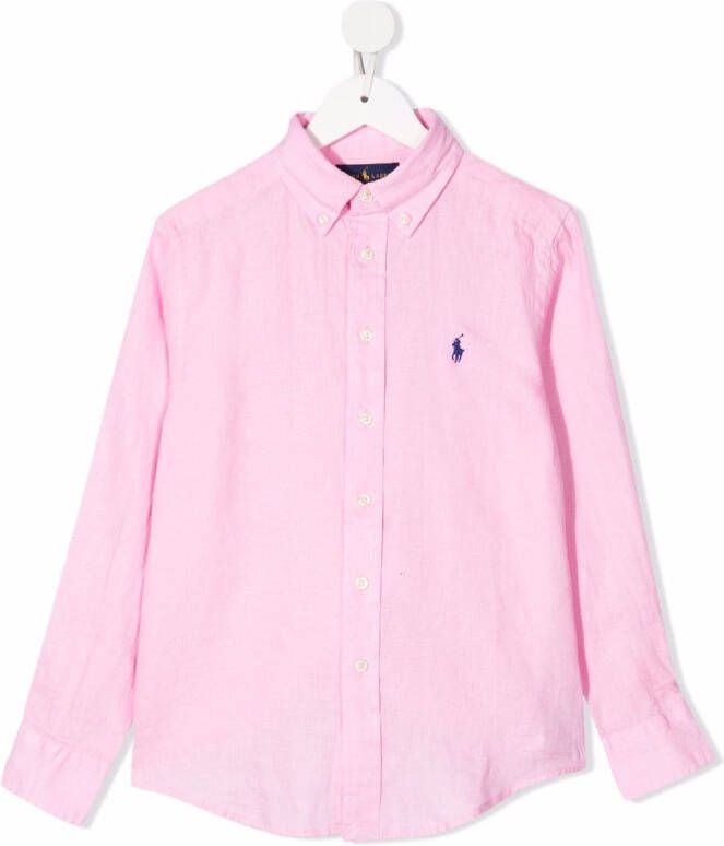 Ralph Lauren Kids Shirt met logopatch Roze