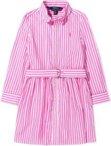 Ralph Lauren Kids stripe-print belted shirtdress Roze