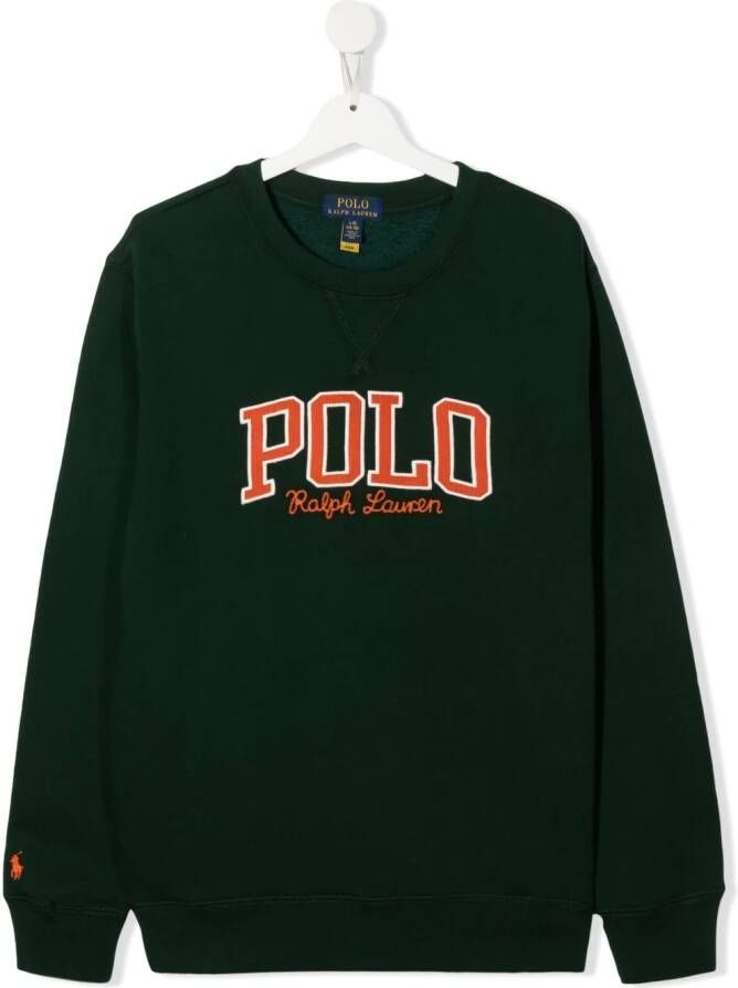 Ralph Lauren Kids Sweater met geborduurd logo Groen