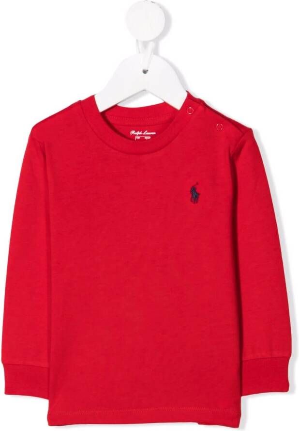 Ralph Lauren Kids Sweater met geborduurd logo Rood
