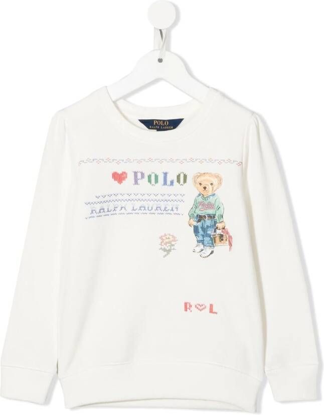 Ralph Lauren Kids Sweater met geborduurd logo Wit
