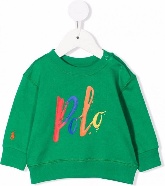 Ralph Lauren Kids Sweater met logoprint Groen
