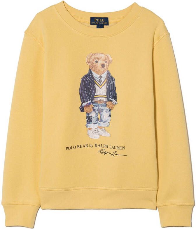 Ralph Lauren Kids Sweater met teddybeerprint Geel