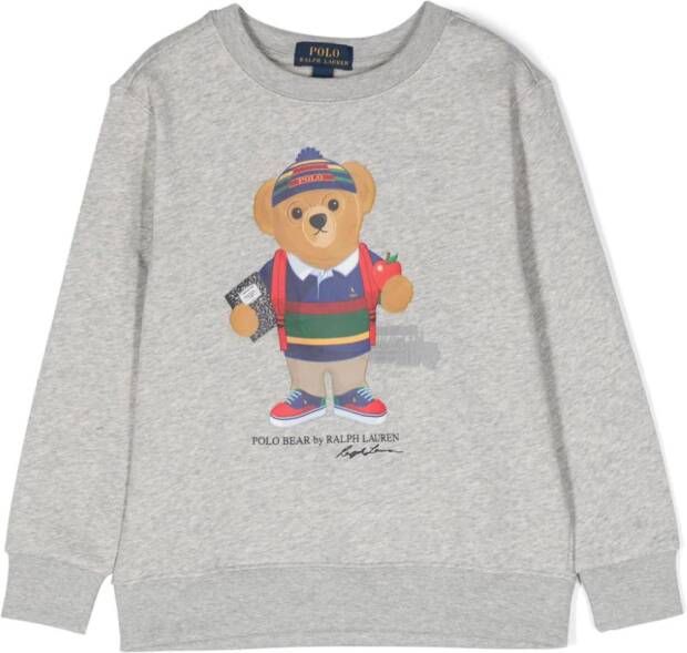 Ralph Lauren Kids Sweater met teddybeerprint Grijs