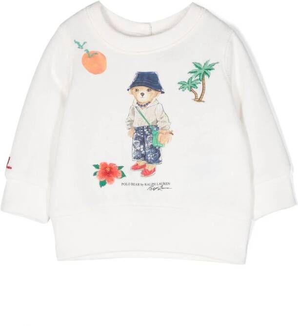 Ralph Lauren Kids Sweater met teddybeerprint Wit