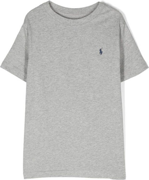 Ralph Lauren Kids T-shirt met geborduurd logo Grijs