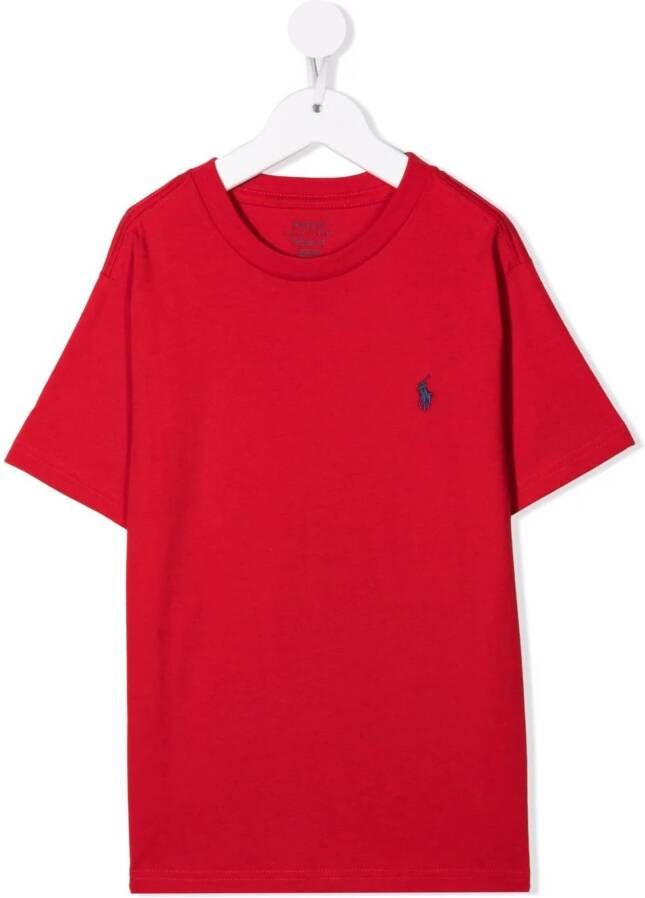 Ralph Lauren Kids T-shirt met geborduurd logo Rood