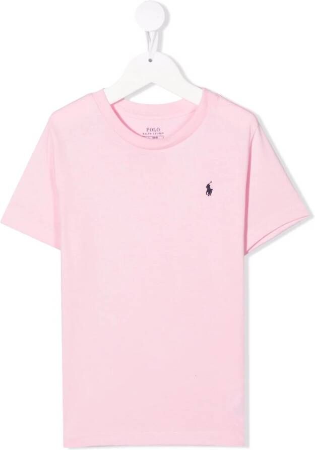 POLO RALPH LAUREN KIDS T-shirt met geborduurd logo Roze