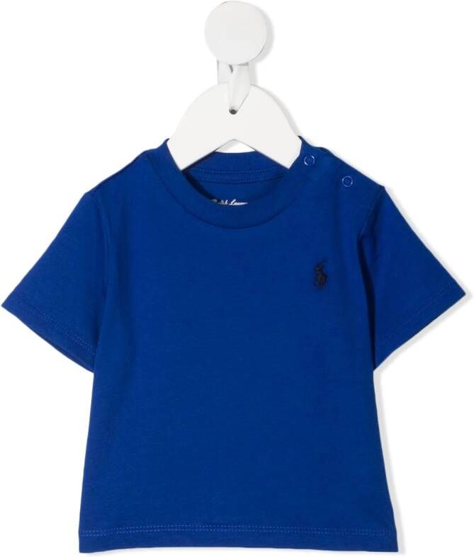 Ralph Lauren Kids T-shirt met geborduurde logoprint Blauw