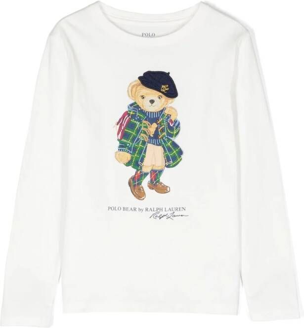 Ralph Lauren Kids T-shirt met logoprint Beige