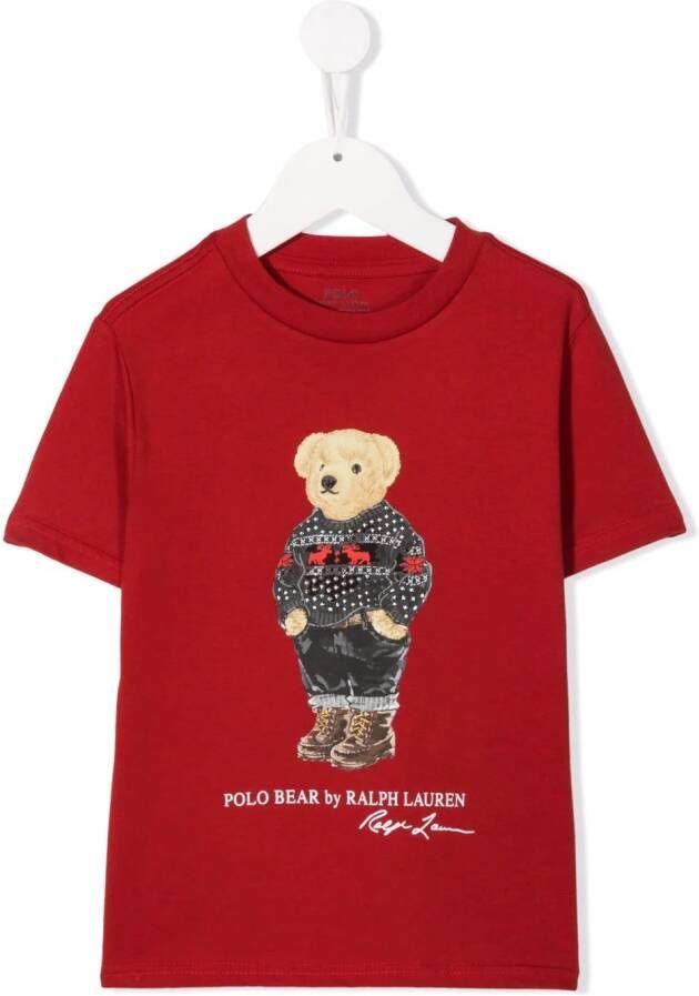 POLO RALPH LAUREN KIDS T-shirt met print Rood