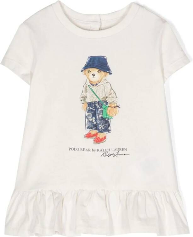 Ralph Lauren Kids T-shirt met teddybeerprint Beige