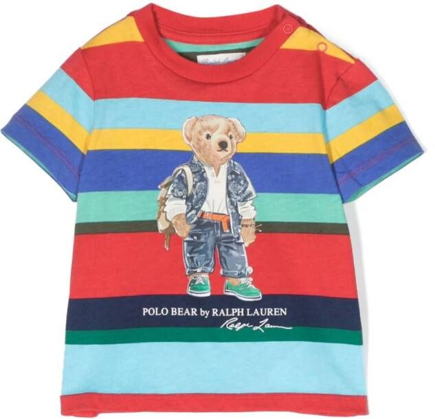 Ralph Lauren Kids T-shirt met teddybeerprint Blauw