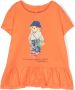 Ralph Lauren Kids T-shirt met teddybeerprint Oranje - Thumbnail 1