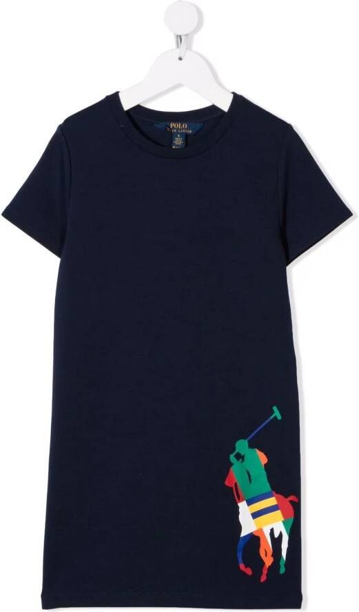 Ralph Lauren Kids T-shirtjurk met logoprint Blauw